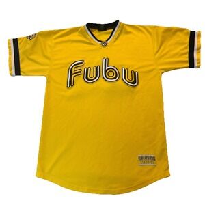 Vintage FUBU Sports Athletics 1992 Jersey 2000s Y2K Yellow L Streetwear